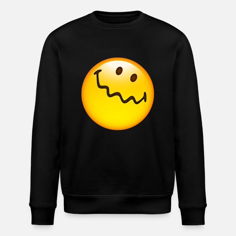 Smiley Glossy Uncertain - Stanley/Stella Unisex Bio-Sweatshirt ROLLER - Schwarz