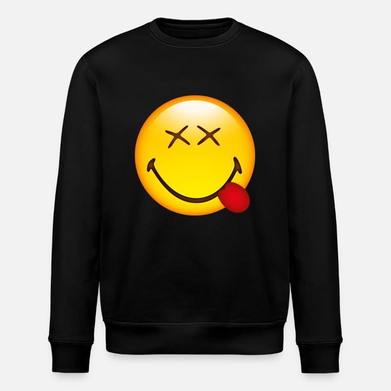 Smiley Tongue out - Stanley/Stella Unisex Bio-Sweatshirt ROLLER - Schwarz