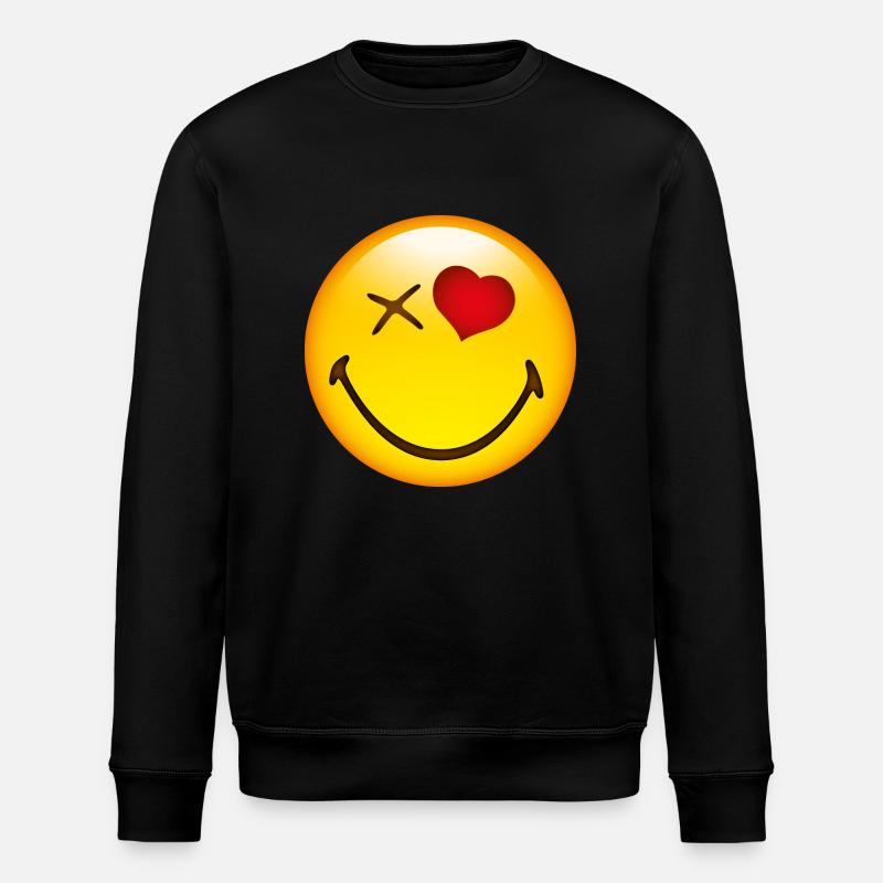 Smiley Love - Stanley/Stella Unisex Bio-Sweatshirt ROLLER - Schwarz