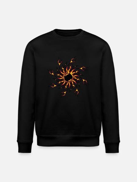 Fire flames fireball - Stanley/Stella ROLLER Unisex Organic Sweatshirt - black