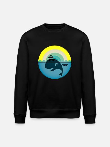 Whale - Stanley/Stella ROLLER Unisex Organic Sweatshirt - black