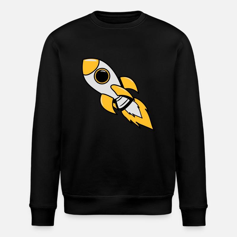 rocket space travel flying - Stanley/Stella ROLLER Unisex Organic Sweatshirt - black