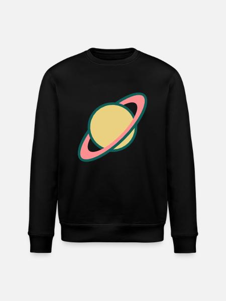 Planet Saturn (Cartoon) - Stanley/Stella ROLLER Unisex Organic Sweatshirt - black