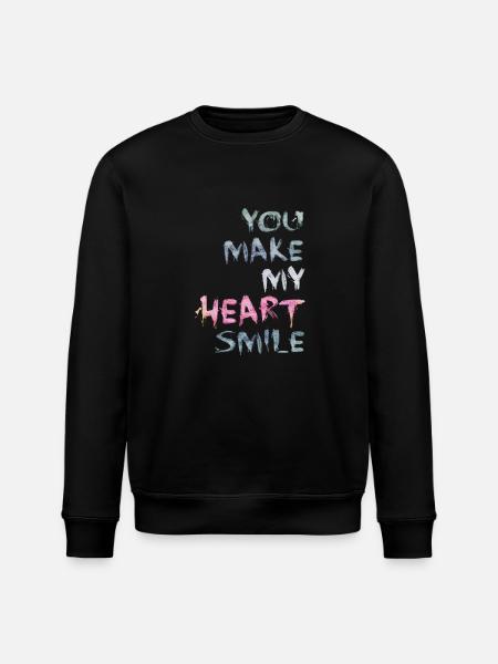 You make my heart smile - Stanley/Stella ROLLER Unisex Organic Sweatshirt - black