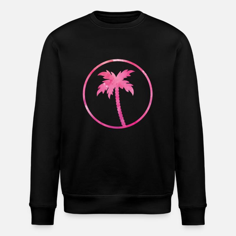 palm tree pink design - Stanley/Stella Unisex Bio-Sweatshirt ROLLER - Schwarz