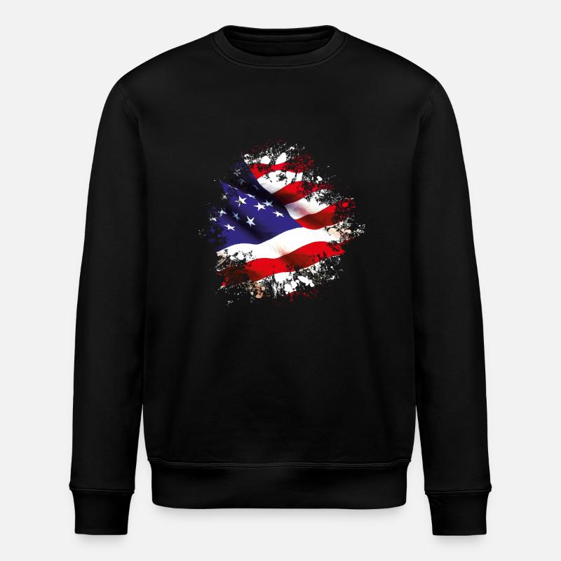 usa flag design - Stanley/Stella Unisex Bio-Sweatshirt ROLLER - Schwarz