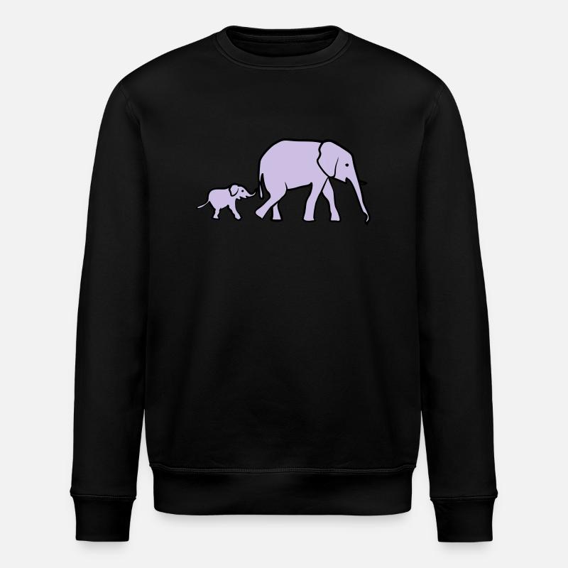 Elefant, Elefanten - Stanley/Stella Unisex Bio-Sweatshirt ROLLER - Schwarz