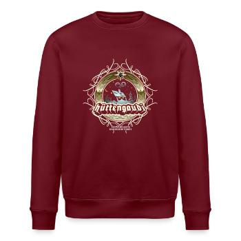 Apres Ski T Shirt Hüttengaudi - Stanley/Stella Unisex Bio-Sweatshirt ROLLER - Burgunderrot - Vorne - Nik (191cm)