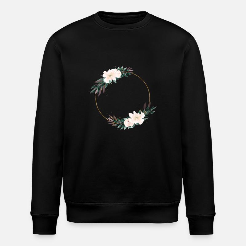 pfirsich_gruen_braun_kranz_1 - Stanley/Stella Unisex Bio-Sweatshirt ROLLER - Schwarz