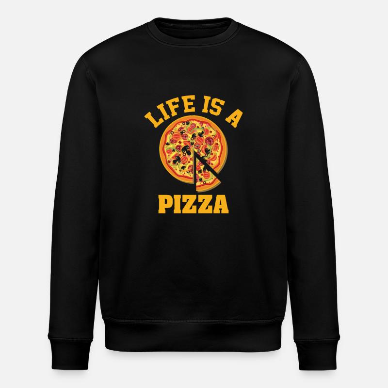 Life Is A Pizza - Sweat bio ROLLER Stanley/Stella Unisexe - noir