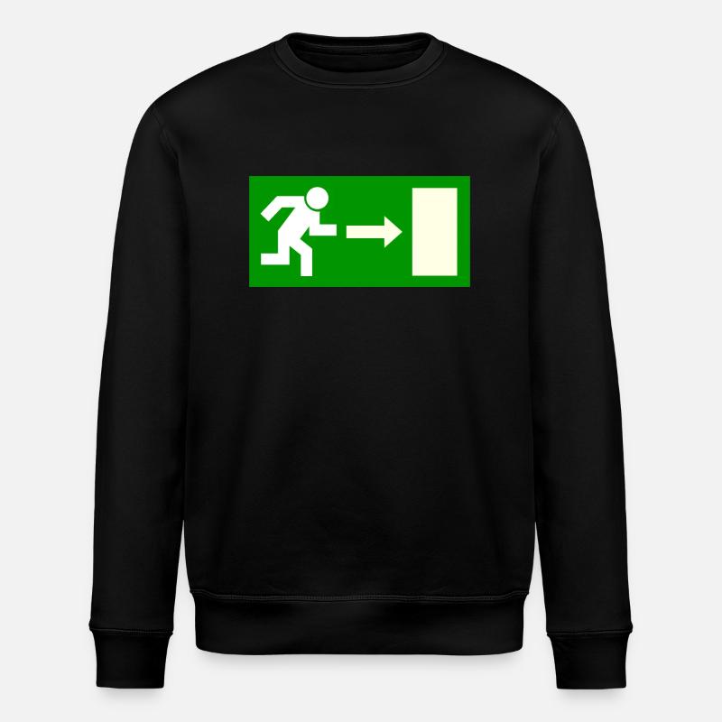 Exit sign template to personalize - Stanley/Stella ROLLER Unisex Organic Sweatshirt - black