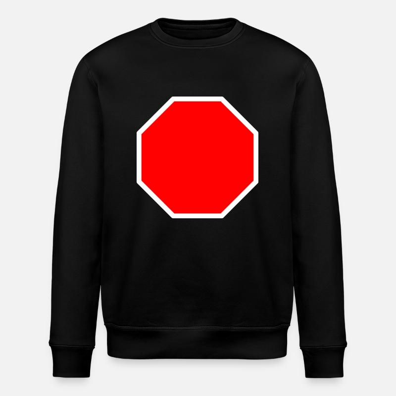 Stopschild Vorlage + DEIN TEXT - Stanley/Stella Unisex Bio-Sweatshirt ROLLER - Schwarz