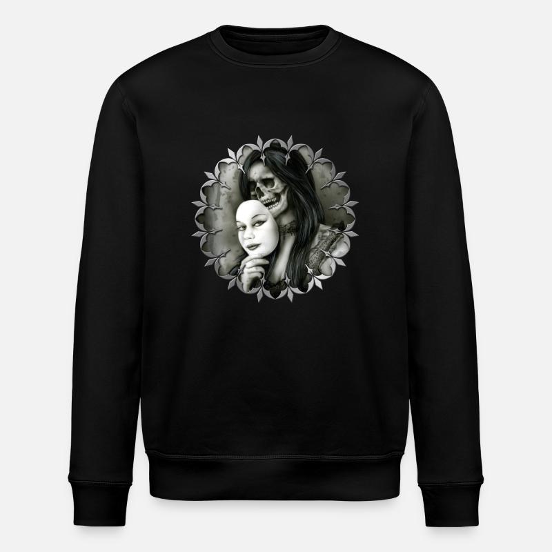 masked Gothic Girl - Stanley/Stella Unisex Bio-Sweatshirt ROLLER - Schwarz