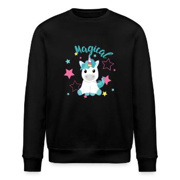 Licorne magique - Sweat bio ROLLER Stanley/Stella Unisexe - noir - Devant - Nik (191cm)