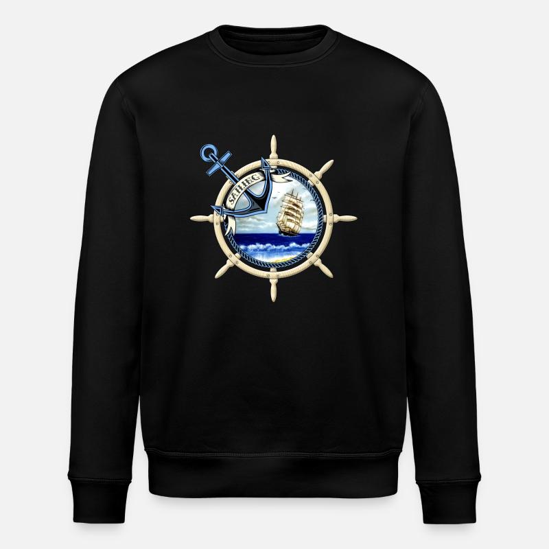 Sailing ship - Stanley/Stella ROLLER Unisex Organic Sweatshirt - black