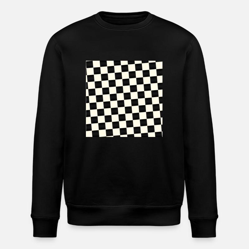 Checkerboard Mask | Mouthguard - Stanley/Stella ROLLER Unisex Organic Sweatshirt - black
