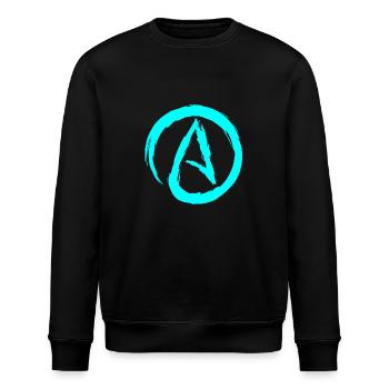 Atheism symbol atheist - Stanley/Stella ROLLER Unisex Organic Sweatshirt - black - Front - Nik (191cm)