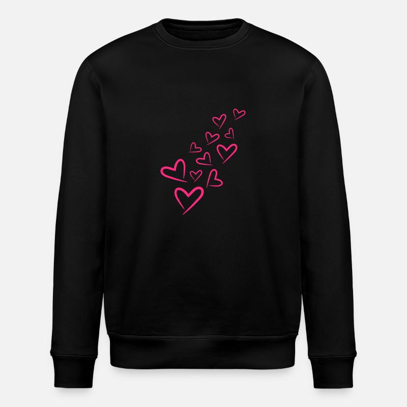 Hearts heart pattern - Stanley/Stella ROLLER Unisex Organic Sweatshirt - black