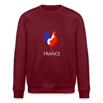 Hahn blau weiß rot - Stanley/Stella Unisex Bio-Sweatshirt ROLLER - Burgunderrot - Vorne - Nik (191cm)