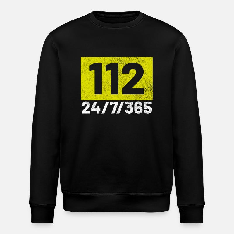 112 24 7 pompiers - Sweat bio ROLLER Stanley/Stella Unisexe - noir