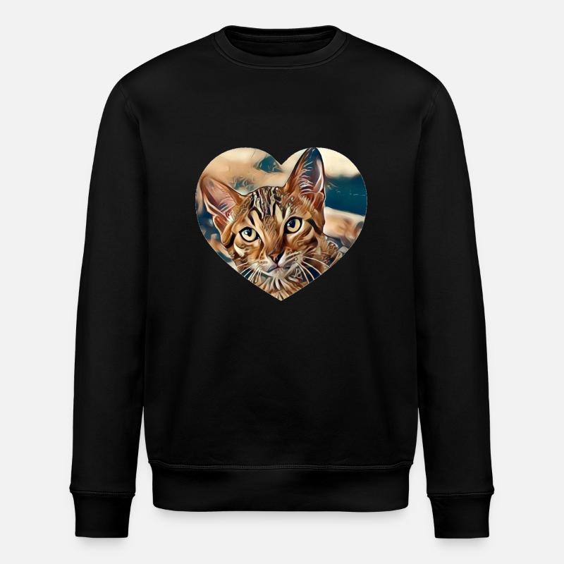 Katze - Stanley/Stella Unisex Bio-Sweatshirt ROLLER - Schwarz