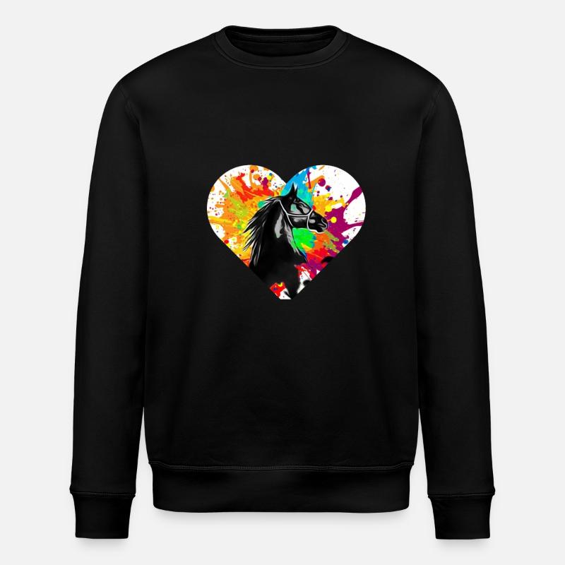 Pferd - Stanley/Stella Unisex Bio-Sweatshirt ROLLER - Schwarz