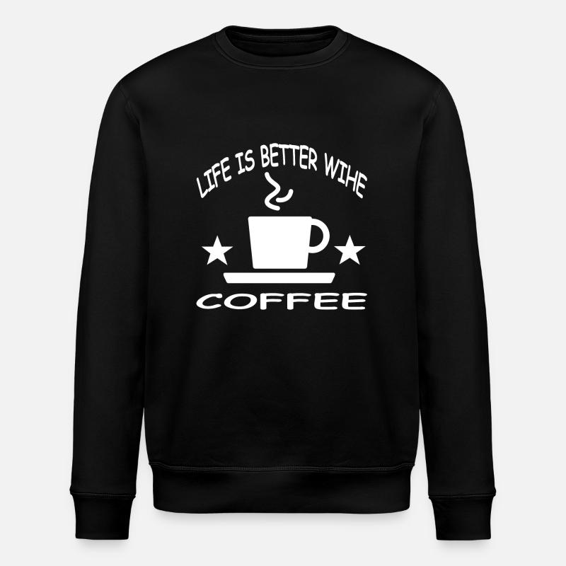 Coffee - Stanley/Stella ROLLER Unisex Organic Sweatshirt - black