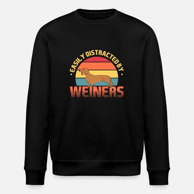 Easily Distracted By Weiners - Stanley/Stella ROLLER Unisex Organic Sweatshirt - black