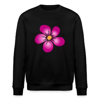 pinke Blume Blumenmuster Blumenranke Blüte blumig - Stanley/Stella Unisex Bio-Sweatshirt ROLLER - Schwarz - Vorne - Nik (191cm)