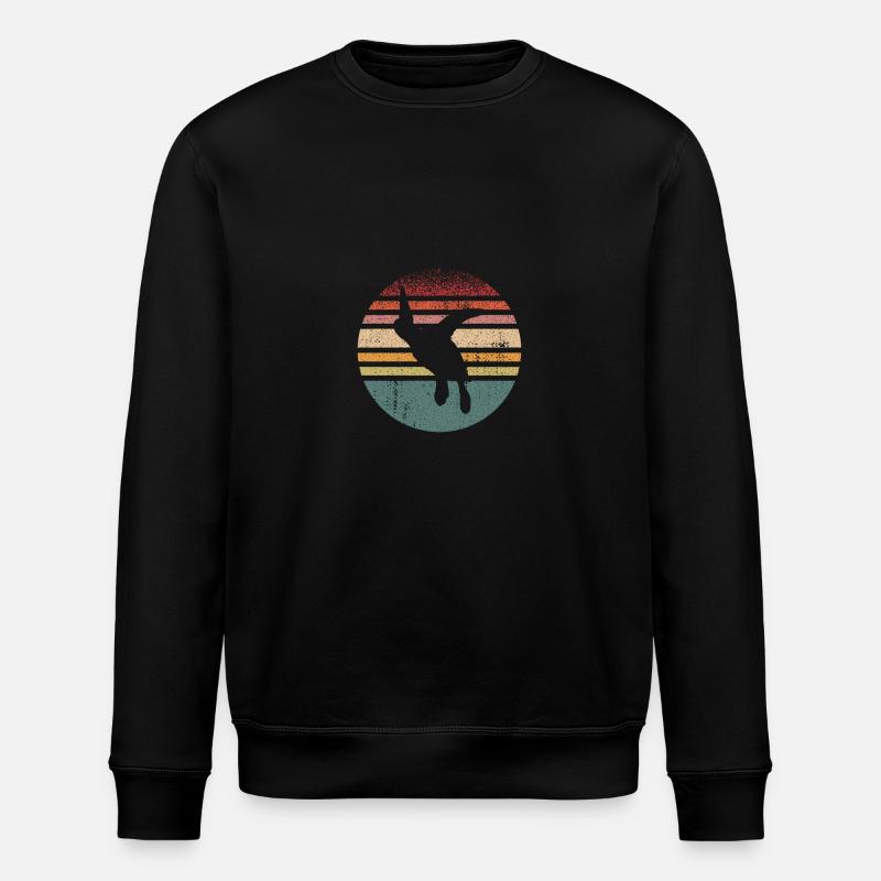 Turtle Retro Graphic - Stanley/Stella ROLLER Unisex Organic Sweatshirt - black