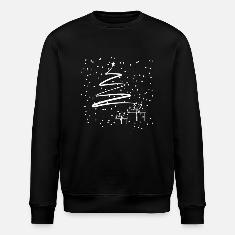 Minimal Christmas Tree - Stanley/Stella Unisex Bio-Sweatshirt ROLLER - Schwarz