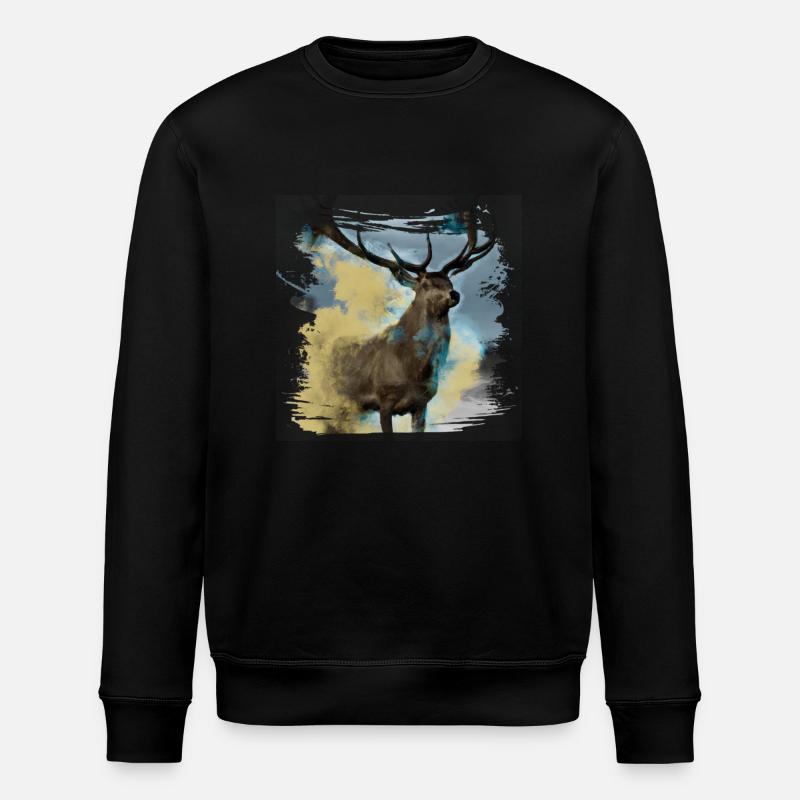 Cerf abstrait - Sweat bio ROLLER Stanley/Stella Unisexe - noir