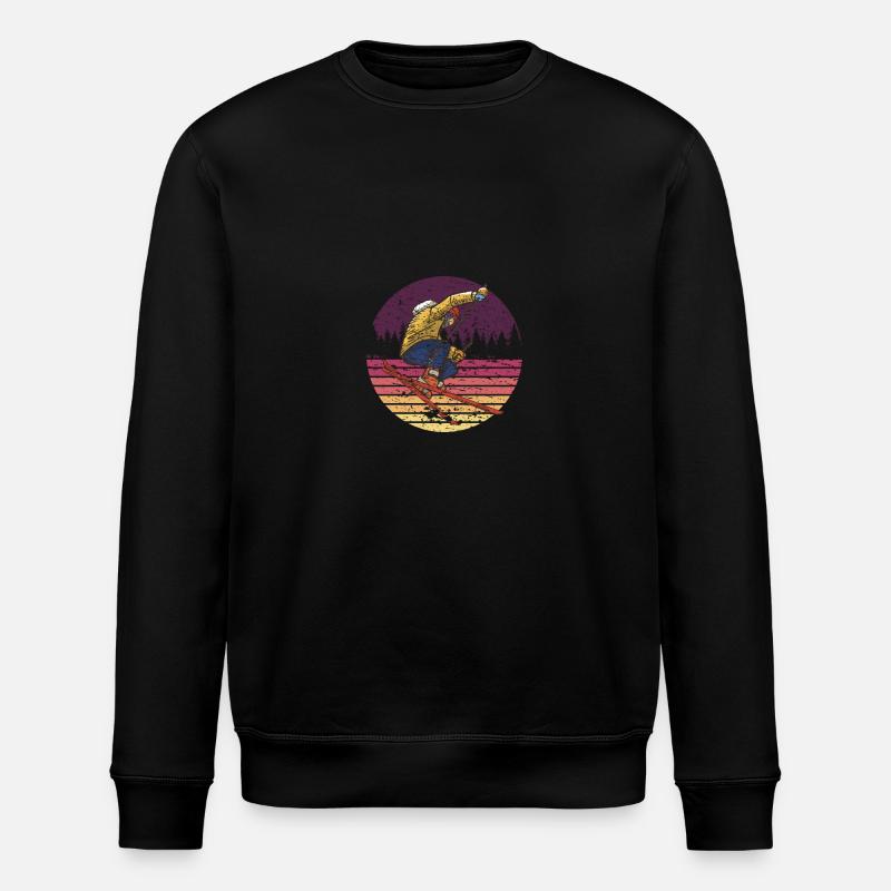 Skieurs Ski Rétro - Sweat bio ROLLER Stanley/Stella Unisexe - noir