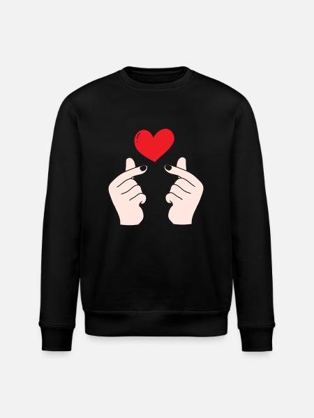 Finger hearts 5 - Stanley/Stella ROLLER Unisex Organic Sweatshirt - black