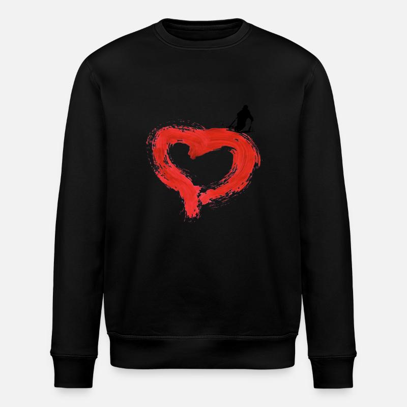 Skifahrerherz - Stanley/Stella Unisex Bio-Sweatshirt ROLLER - Schwarz