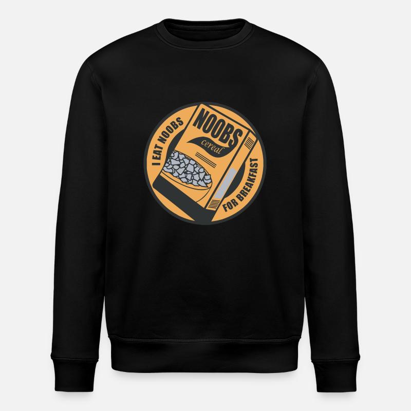n00b Breakfast - Stanley/Stella ROLLER Unisex Organic Sweatshirt - black