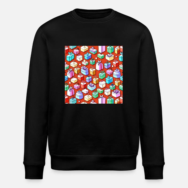 Buntes Geschenke-Muster - Stanley/Stella Unisex Bio-Sweatshirt ROLLER - Schwarz