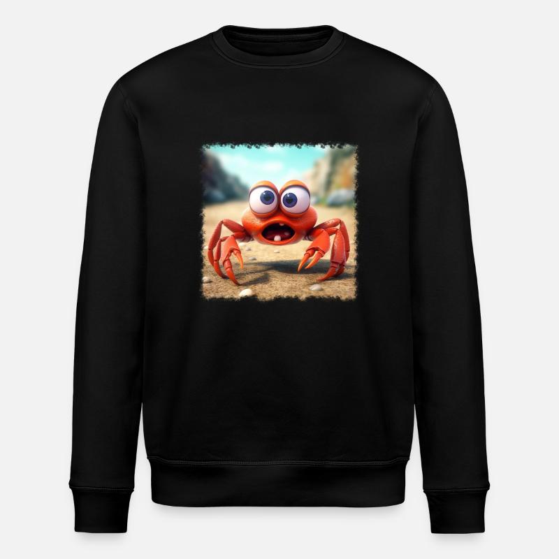 crazy crab - Stanley/Stella ROLLER Unisex Organic Sweatshirt - black
