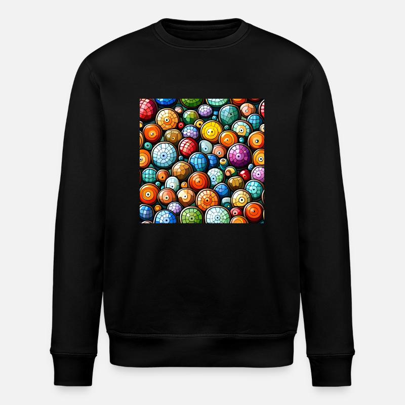 Murakami-Mosaik-Muster - Stanley/Stella Unisex Bio-Sweatshirt ROLLER - Schwarz