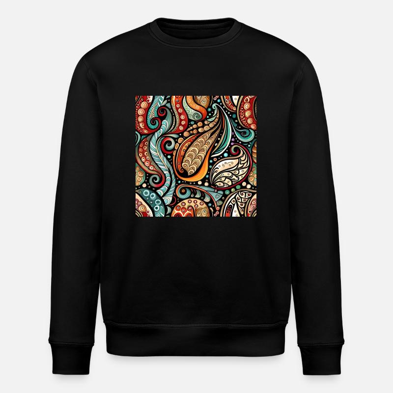 Zentangle Paisley Pattern - Sweat bio ROLLER Stanley/Stella Unisexe - noir