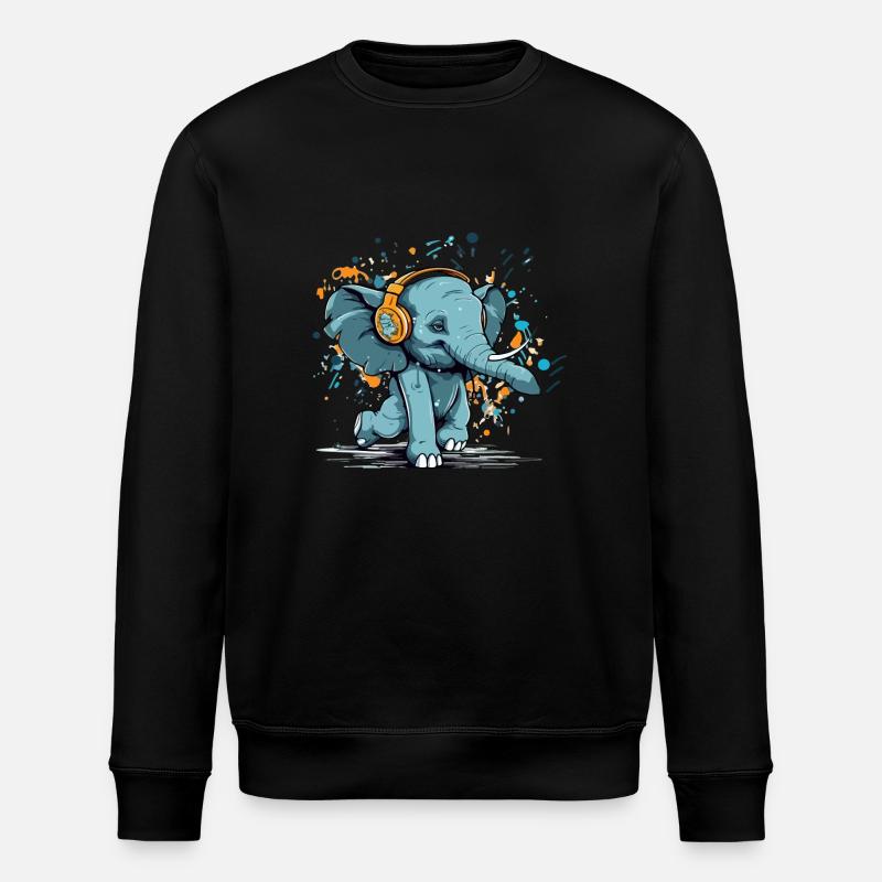 Mikoi l'éléphant danseur - Sweat bio ROLLER Stanley/Stella Unisexe - noir