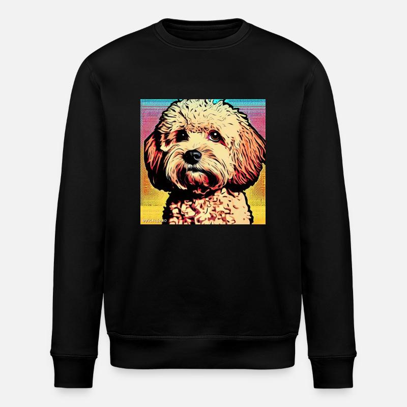 Poodle Cross pop art - Sweat bio ROLLER Stanley/Stella Unisexe - noir