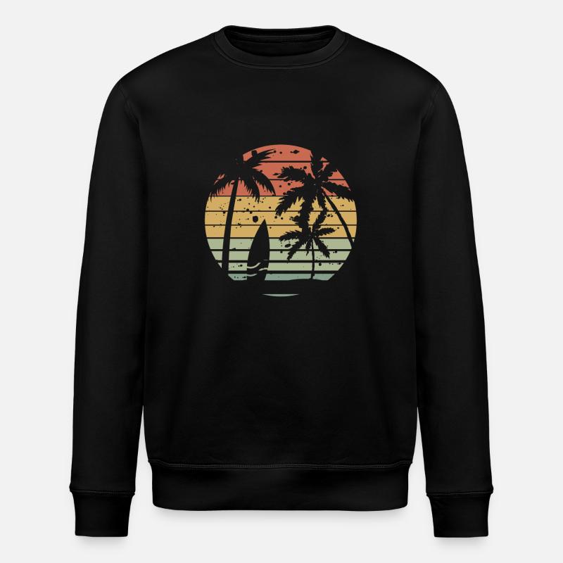 Retro surfing - Stanley/Stella ROLLER Unisex Organic Sweatshirt - black