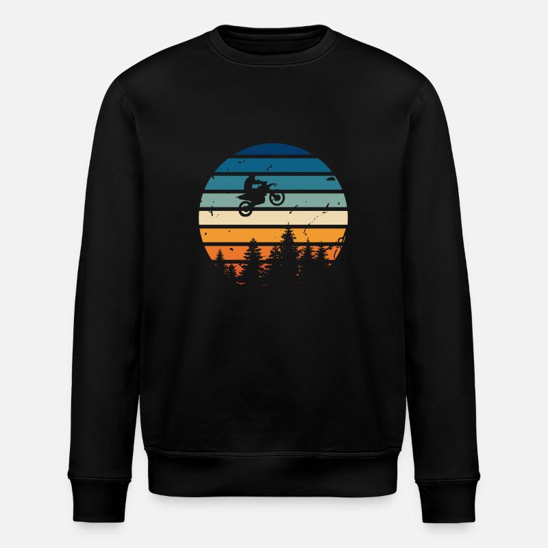 Retro Motorrad - Stanley/Stella Unisex Bio-Sweatshirt ROLLER - Schwarz