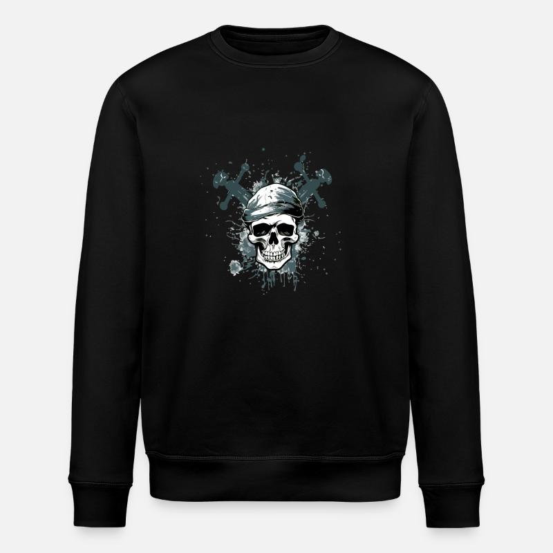 Piratenkopf Nr. 3 - Stanley/Stella Unisex Bio-Sweatshirt ROLLER - Schwarz