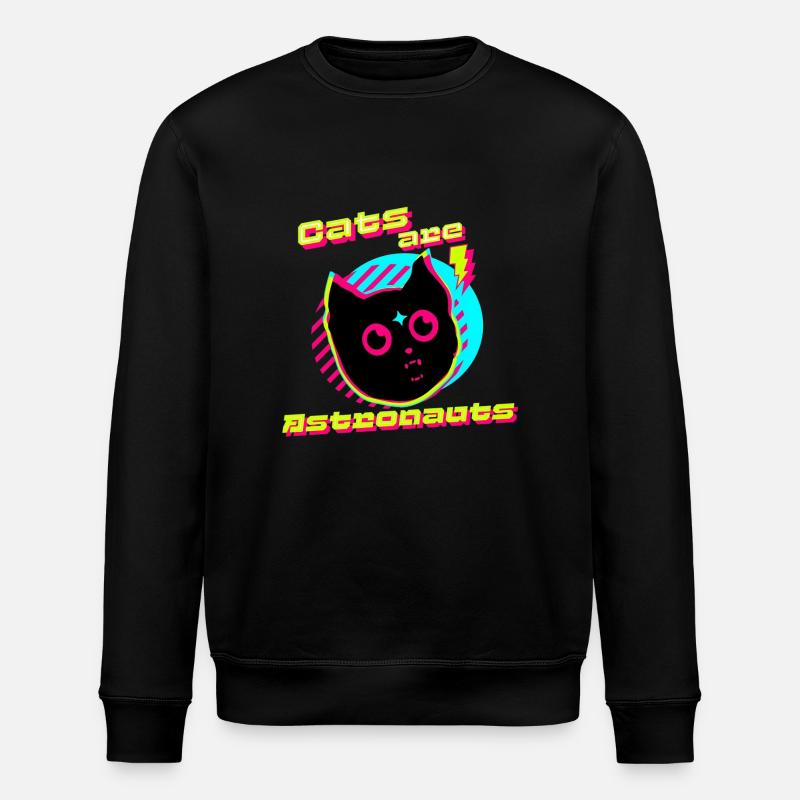Cats are Astronauts - Stanley/Stella Unisex Bio-Sweatshirt ROLLER - Schwarz