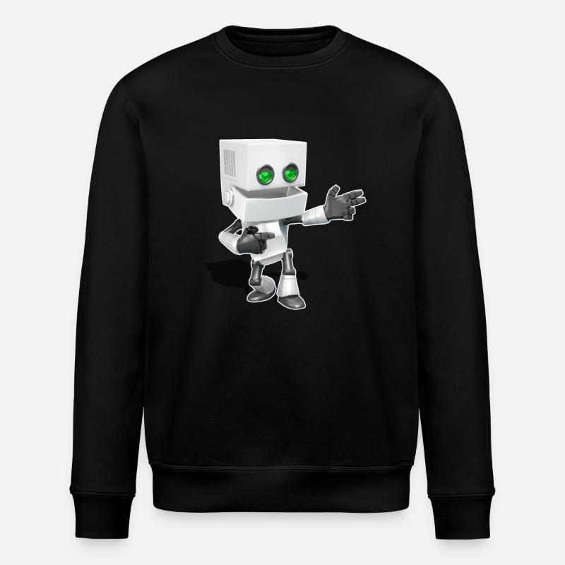 Chibi Robot - Stanley/Stella ROLLER Unisex Organic Sweatshirt - black