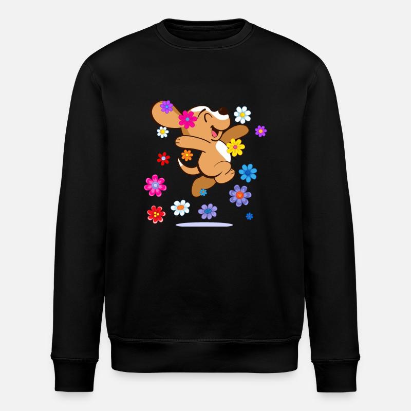 Happy Hippie Beagle - Stanley/Stella Unisex Bio-Sweatshirt ROLLER - Schwarz