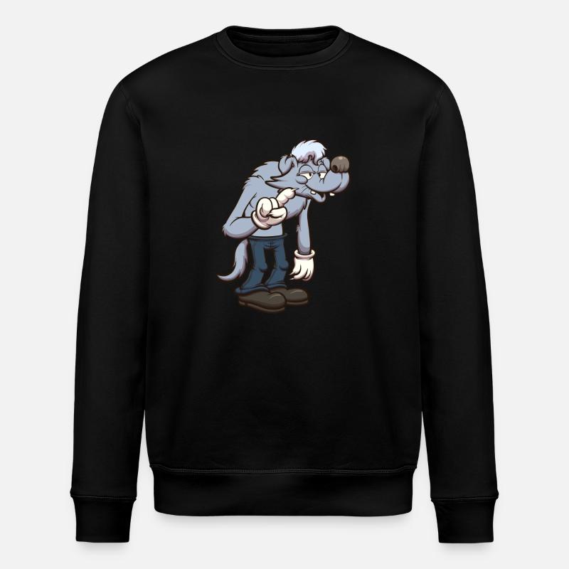 Niedlicher grauer Werwolf - Stanley/Stella Unisex Bio-Sweatshirt ROLLER - Schwarz