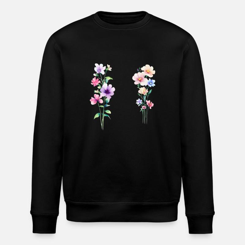 Deux fleurs - Sweat bio ROLLER Stanley/Stella Unisexe - noir